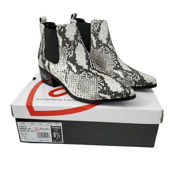 Blondo Booties‎ 8.5 Emelia  Animal Print Waterproof Leather Ankle Boots NIB - Picture 1 of 8
